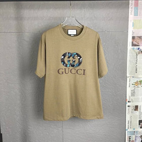 CUCUI new letter printed cotton short-sleeved round neck T-shirt -2756