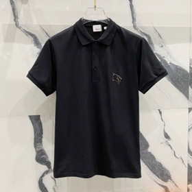 Burberry new embroidered pique cotton lapel casual loose short-sleeved POLO T-shirt-2813  