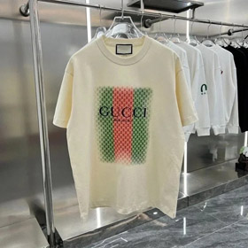 Gucci Versatile Heavyweight short-sleeved T-shirt with cartoon print and loose fit-2834