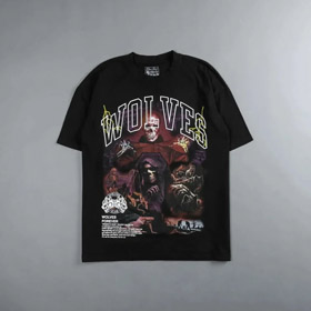 Darc Wolves Oversized Short Sleeve T-Shirt-2757  